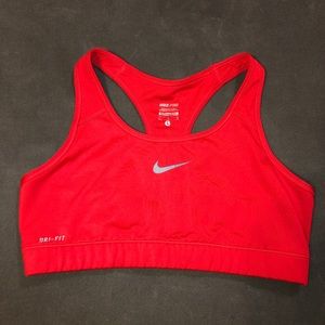 Red Nike Pro Sports Bra